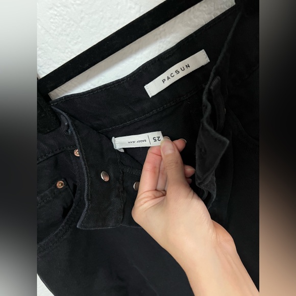 Pacsun Baggy Jean Black Distressed - Size 25 - Picture 2 of 6